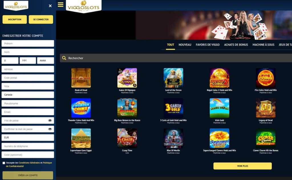 Viggoslots Casino inscription